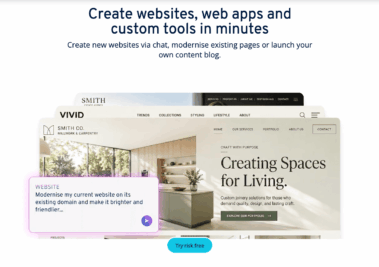 The IONOS website builder editor, with an industry template open for editing