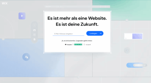 Der Website-Baukasten von Wix mit geöffnetem Vorlagen-Editor